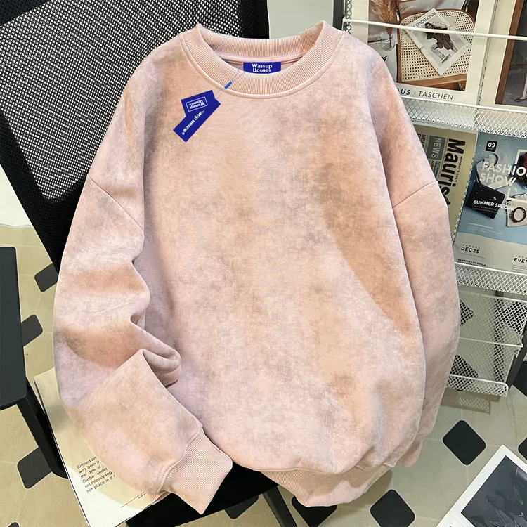 小众潮流套头卫衣男生boxy简约百搭宽松基础高级感慵懒风美式外套