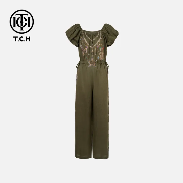 TCH烫钻工艺新时尚淑女百搭新潮流连体裤T75B20E5162轻奢tch