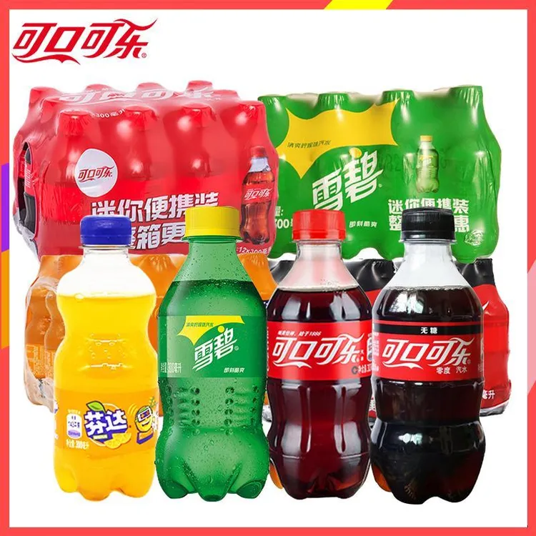 【9瓶包邮】可口可乐/橙味芬达/柠檬雪碧300ML整箱混装饮料
