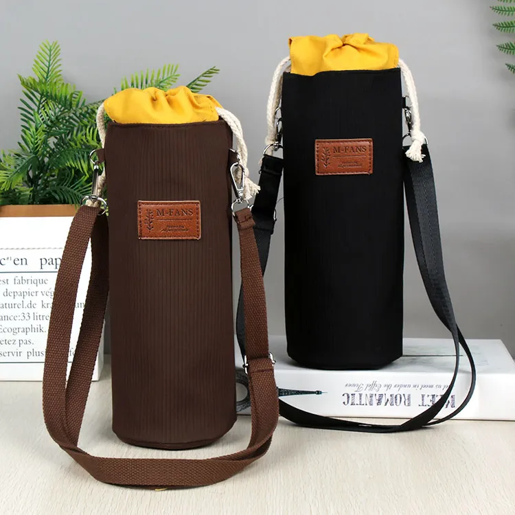 简约保温杯杯套便携水壶手提袋玻璃杯袋子通用肩背水杯袋大众背带