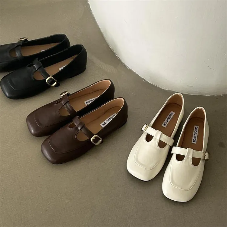 【明星同款】法式复古方奶奶鞋2025年新款丁字扣带玛丽珍单鞋气质底