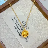 铜合金项链 金色圆球项链