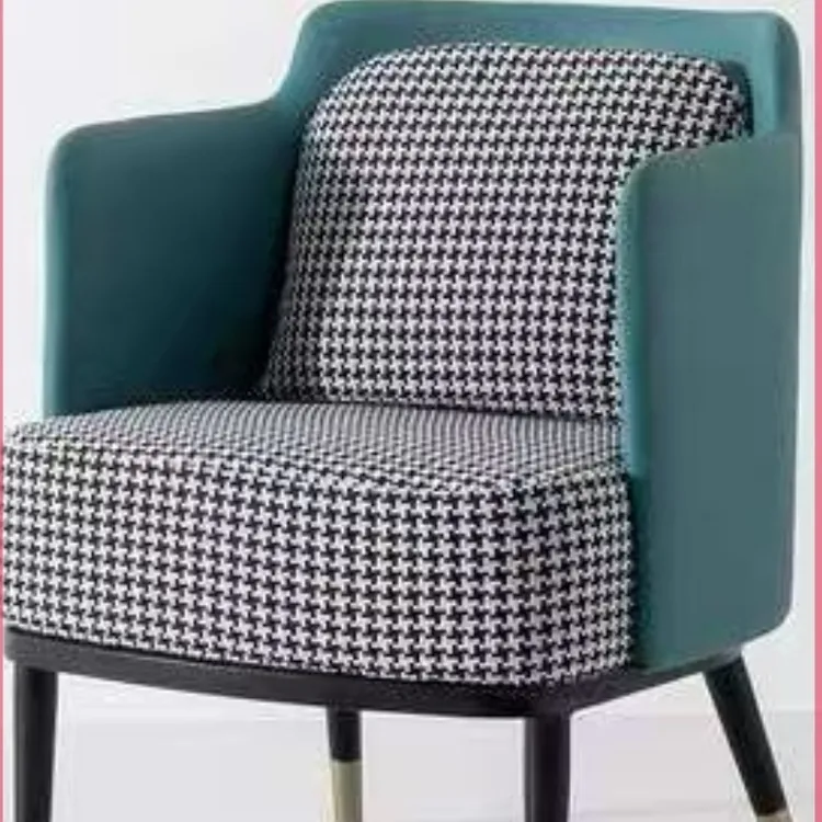 单人休闲椅沙发椅坐感舒适不占空间时尚休闲单人家用千鸟格椅子