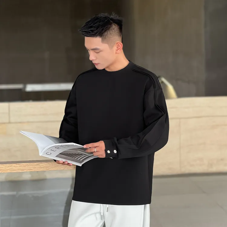 NO22WEAR【秒变直角肩】小众设计高级感显壮抗皱长袖T恤男秋季卫衣