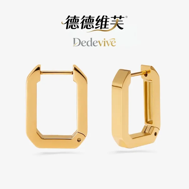 钛钢耳饰 极简风小众设计长方形冷淡风新爆款气质轻奢耳环女1786