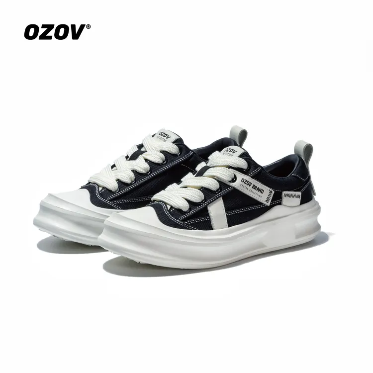 OZOV THE VECTOR 星弧 低帮厚底增高轻便 男女同款百搭休闲帆布鞋