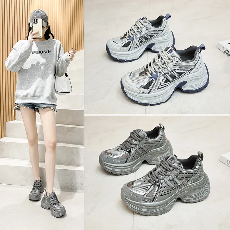 内增高厚底复古老爹鞋女2025春夏季新款运动休闲鞋时尚百搭跑鞋潮
