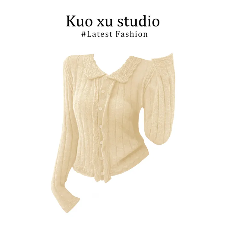 针织开衫女温柔风软糯翻领秋冬季新款高级感慵懒宽松显瘦内搭上衣