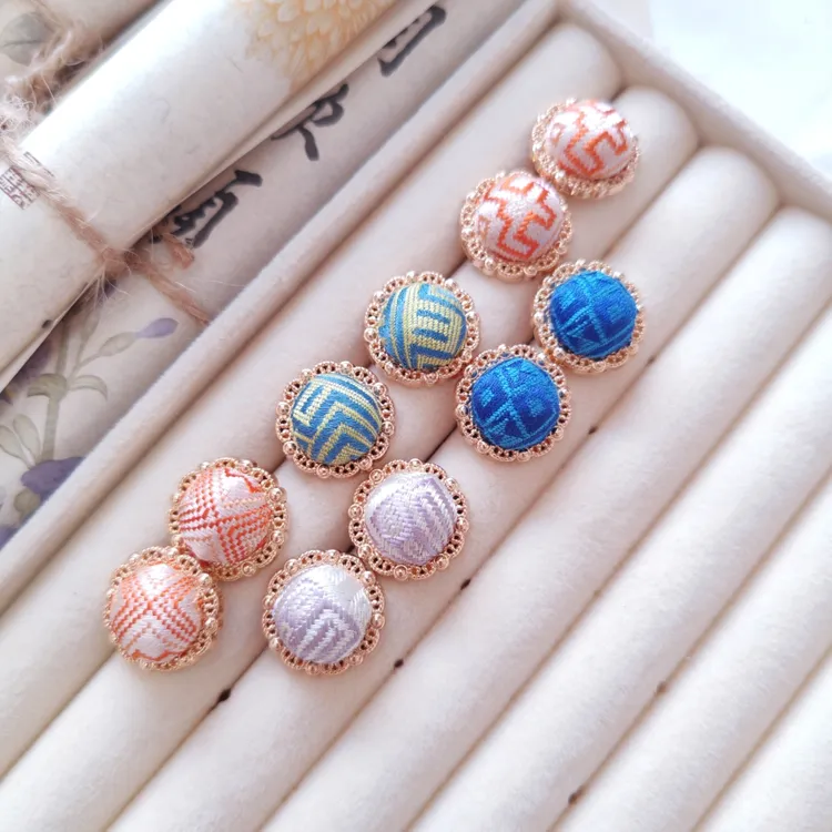 非遗壮锦925银针耳钉手工复古时尚百搭伴手礼