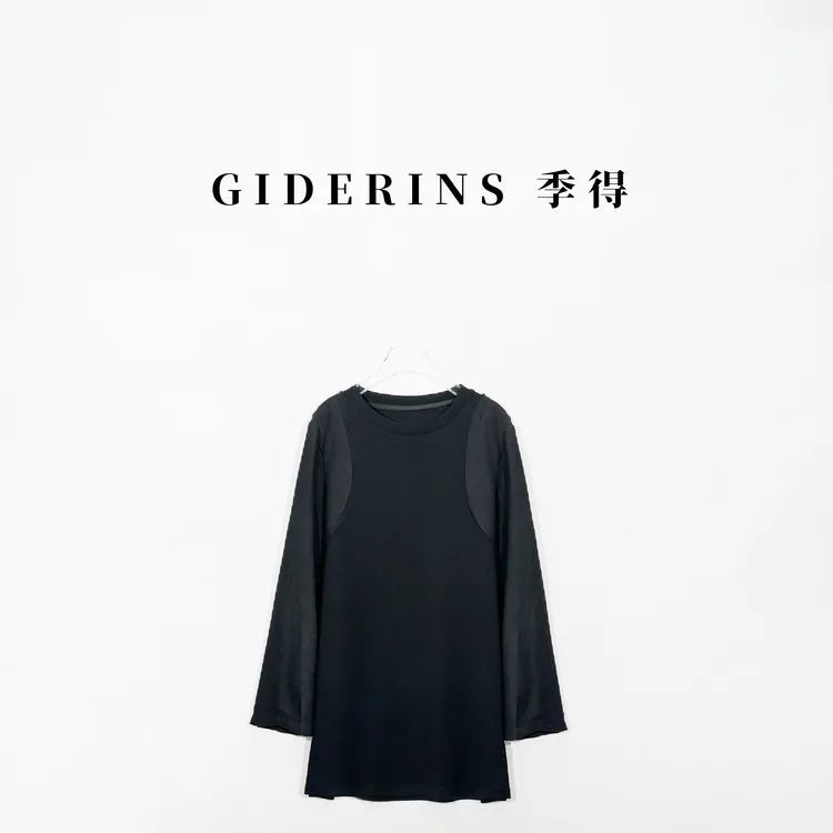 GIDERINS 林果 ｜设计感圆领拼接分割长袖宽松减龄上衣【继承者】