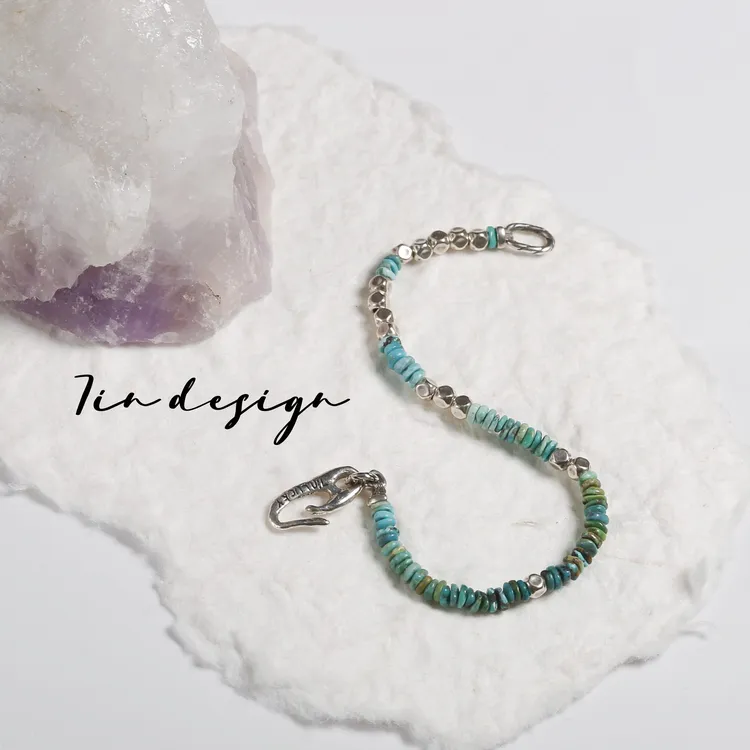 925银手链 7in旗舰店【青枫】原创小众设计复古手作绿色个性手链