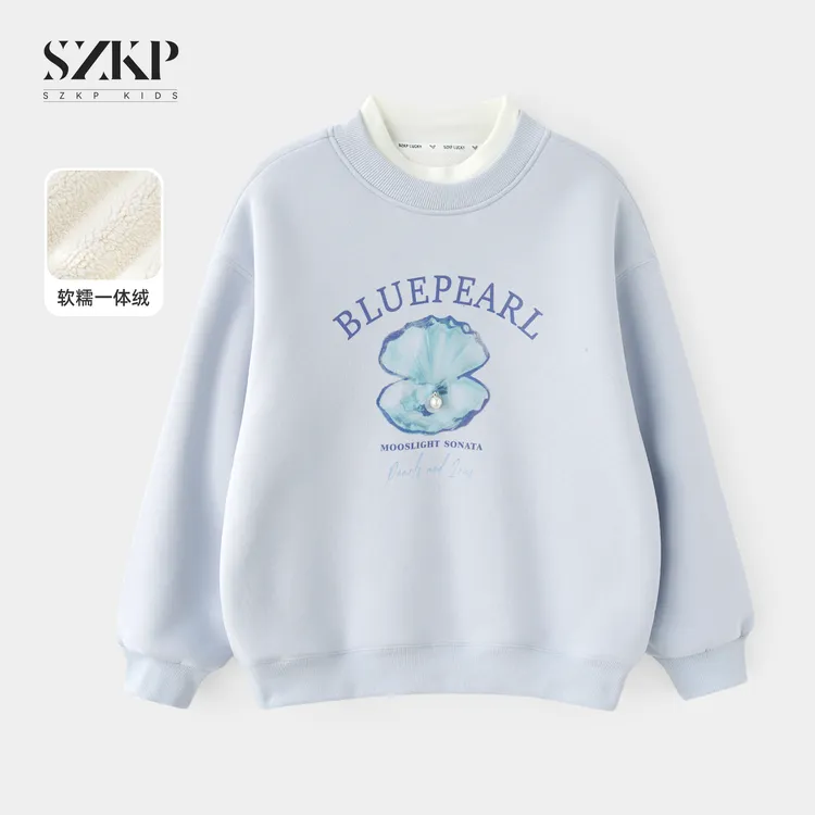 SZKP冬季新款女童装保暖上衣中大童休闲时尚儿童卫衣YNYD557253