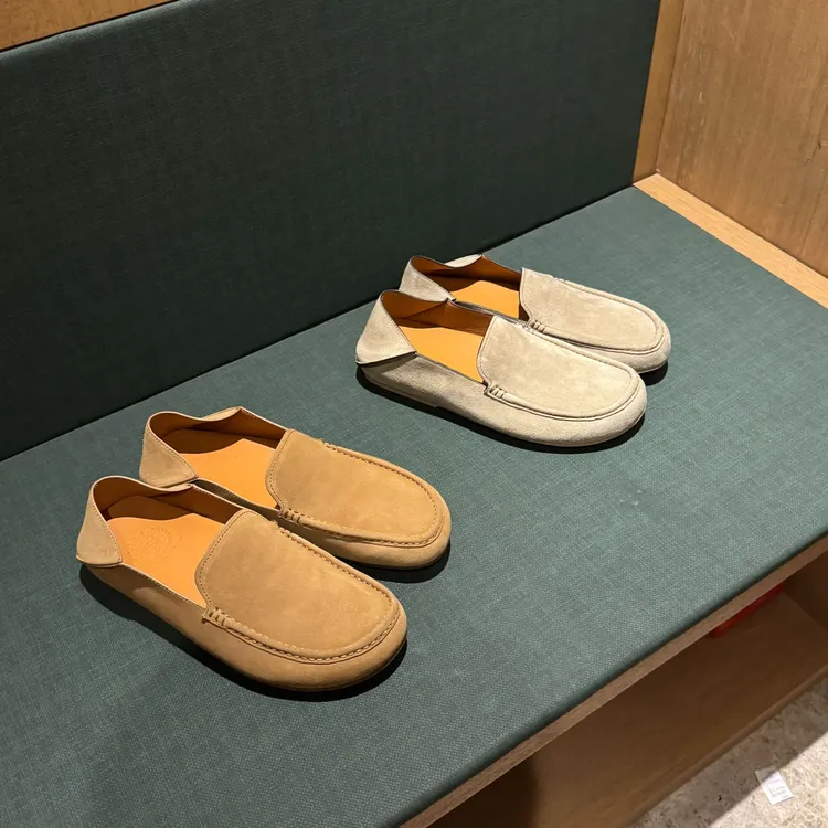 【诺可精选】早秋系列全牛皮绒面百搭踩跟乐福鞋 YY9951