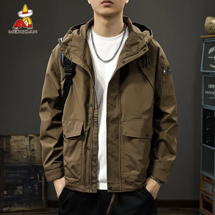 Mexican/稻草人秋季工装夹克男款美式户外防风防水宽松冲锋外套潮