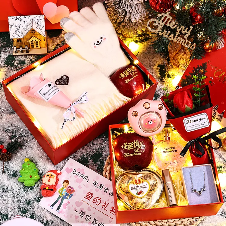 2025新款圣诞节平安夜礼物创意平安果圣诞包装盒送女朋友围巾手套