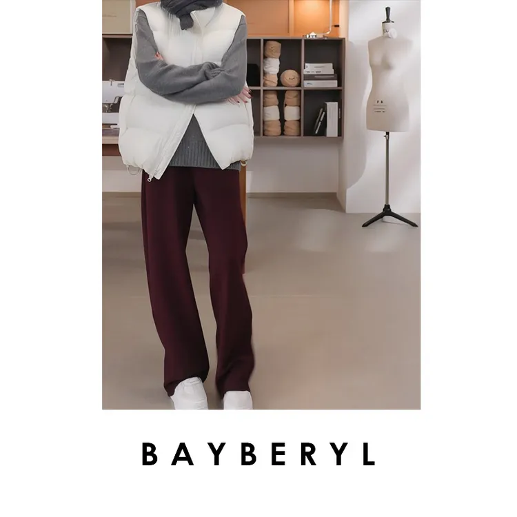 BAYBERYL老贝紫绀裤2.0*加绒抽绳松紧百搭休闲裤XXK4K0522-10/26