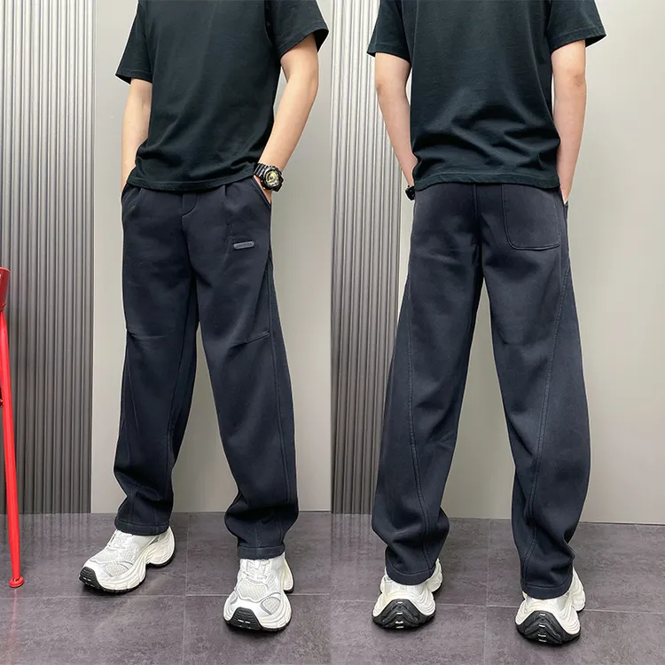 2025年冬季加绒加厚潮流韩版痞帅青年男士百搭痞帅休闲运动卫裤男