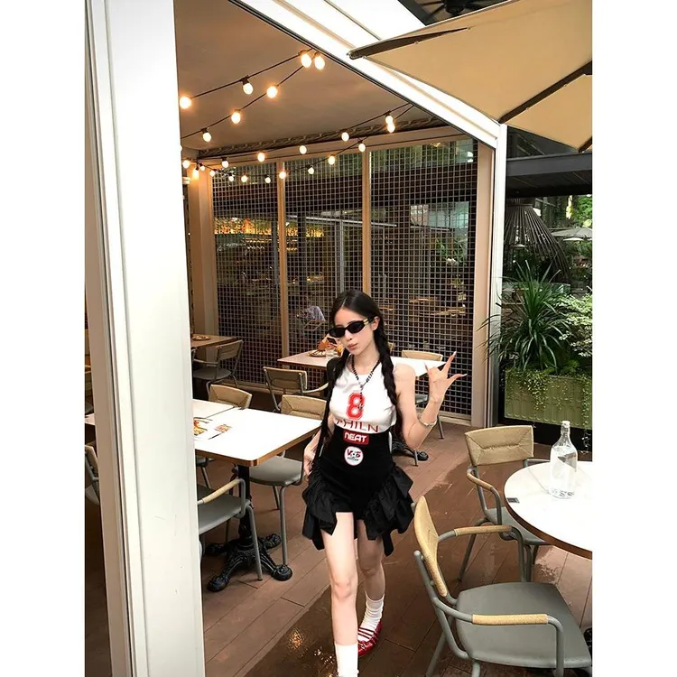 【源头工厂店】套装辣妹短款夏季显瘦针织高腰复古小众修身韩版时尚