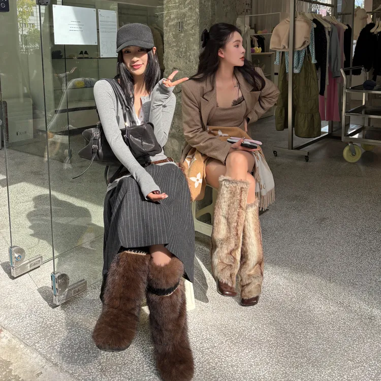 冬季加绒加厚假两件打底T