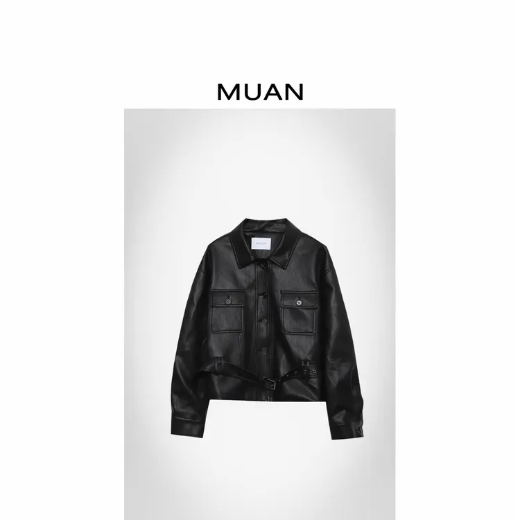 木岸MUAN：《拿破仑皮衣》定制高级外套简约皮衣上衣女CQ-YJ-25015