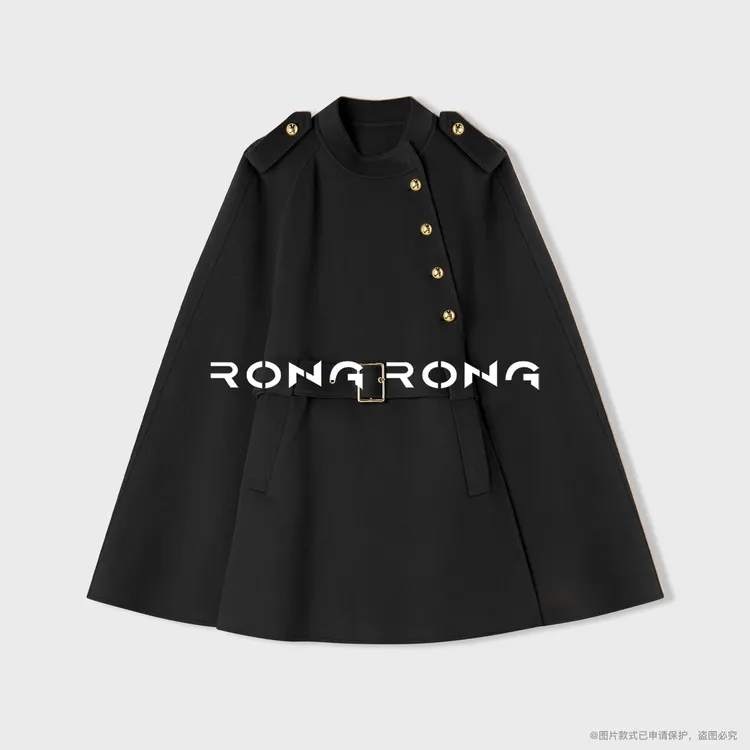 溶溶【女主斗篷】RONGRONG 奢级羊毛羊绒软糯英伦斗篷式大衣RR07-1