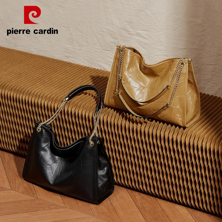 皮尔卡丹时尚百搭2025新款女包包油蜡头层真皮单肩斜挎手提腋下包