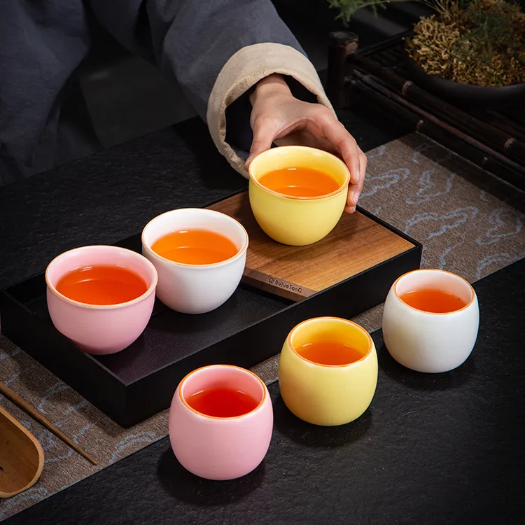 汝窑开片可养主人杯陶瓷功夫茶具个人茶杯汝瓷茶盏多色品茗杯