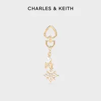 CHARLES & KEITH25冬新品雪花爱心金属钥匙扣包挂10870082