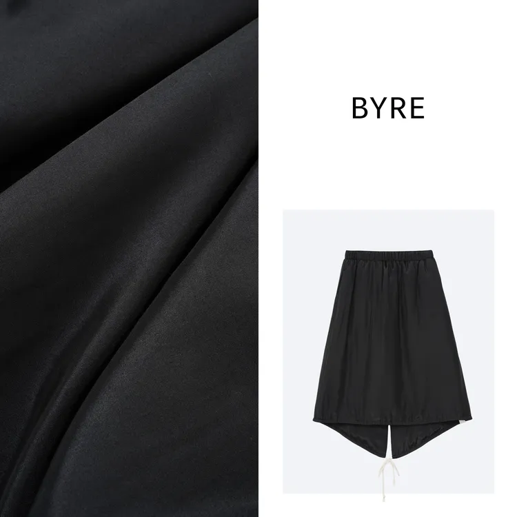 BY402 黑色松紧腰棉半裙【干洗】