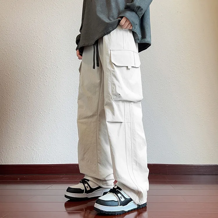 男士春夏秋冬新款潮流工装直筒裤个性花色中腰加绒休闲裤