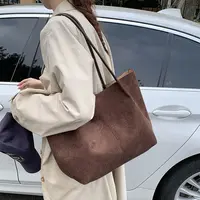 子母包耶！复古大容量包包女潮时尚高级感麂皮绒托特包单肩包1068