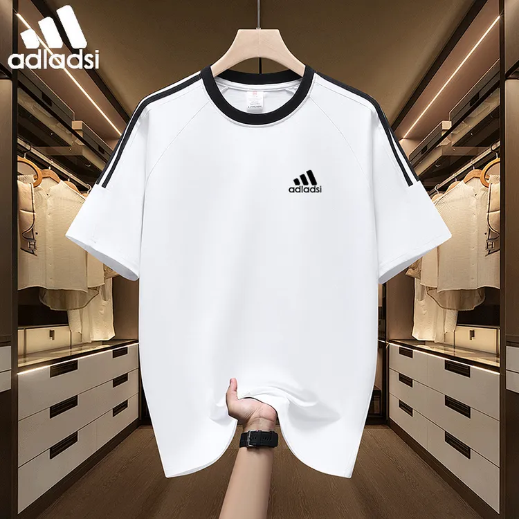 阿迪精选情侣经典纯棉透气运动T恤男女时尚短袖圆领休闲百搭上衣