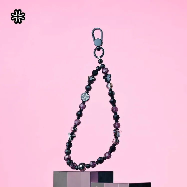 kakaskin/卡卡思手机挂链精致时尚黑蝴蝶珠饰手机链网红挂件挂饰