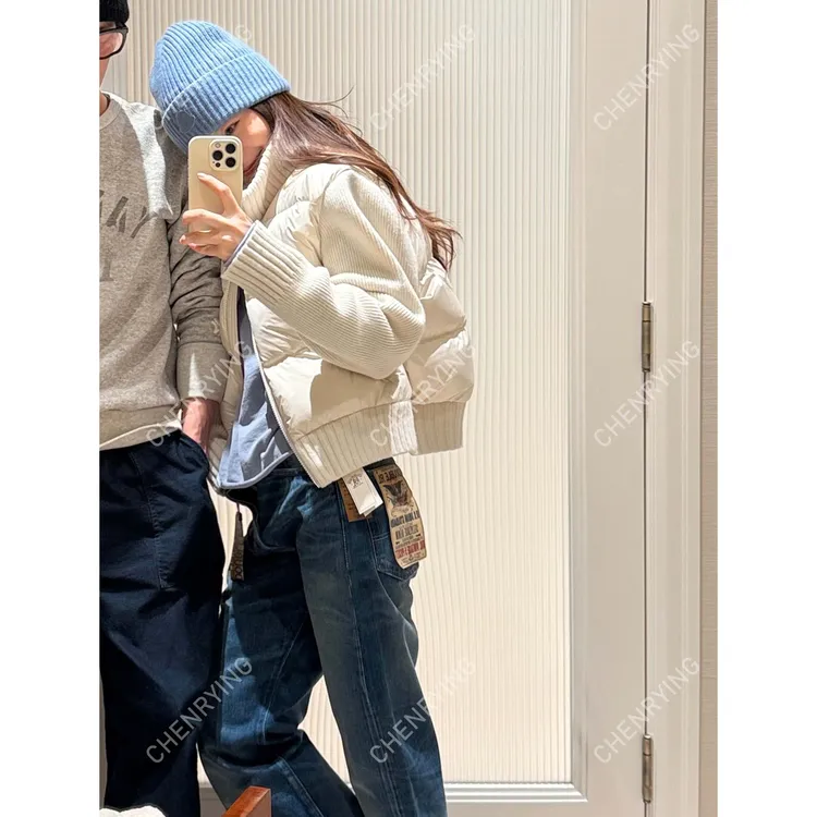 J.JOEY“90鹅绒”极简主义羊毛拼接保暖羽绒服 C501146