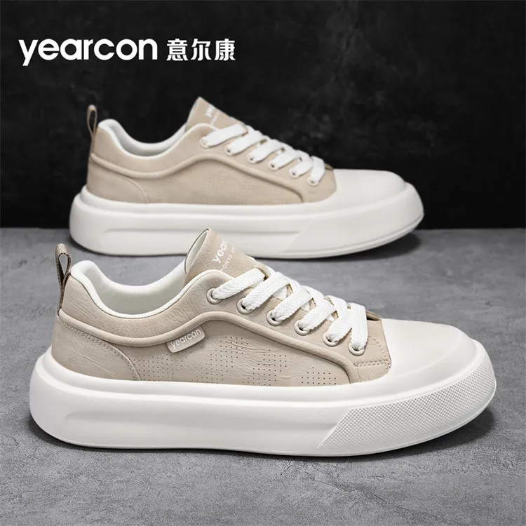 YEARCON/意尔康夏季新款男士透气轻便百搭防滑厚底素面板鞋4222商品图