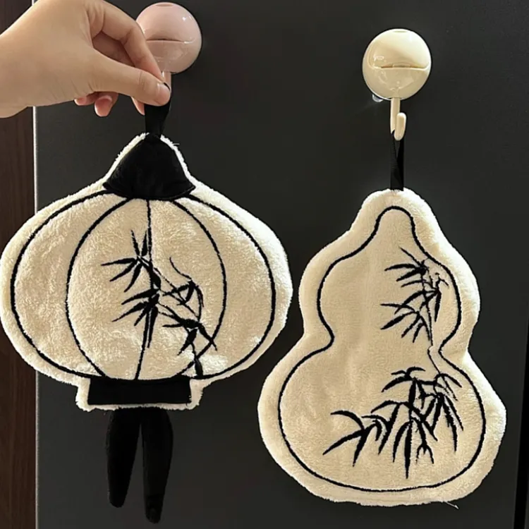 MOMO中式奢贵葫芦擦手巾厨房浴室灯笼擦手帕可挂式吸水柔软简约小