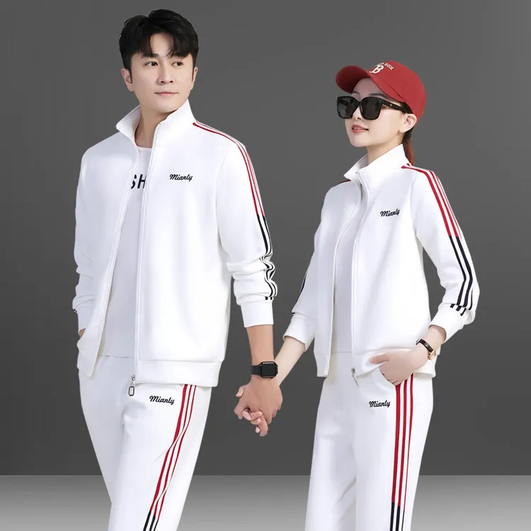 情侣运动套装春秋男女新款韩版开衫运动服秋季男士运动套装女卫衣