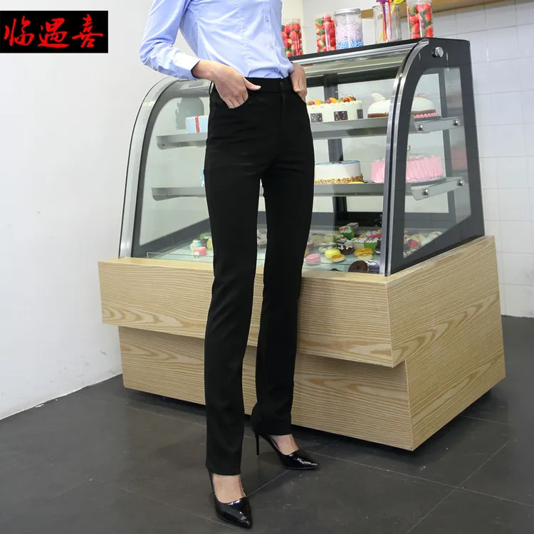 2025春秋厚款职业女裤西装直筒裤长裤OL商务正装胖mm200斤工作服