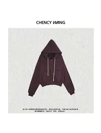 『CHENCY WANG』深邃时光 早秋高级感连帽开衫双拉链卫衣外套