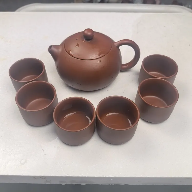 【闪购商品】朱泥大红袍素面西施壶一壶六杯A