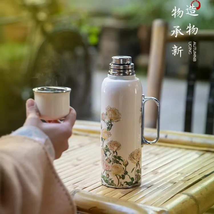 可赛斯茗香壶机械温显保温杯保冷焖茶壶316不锈钢户外车载泡茶壶