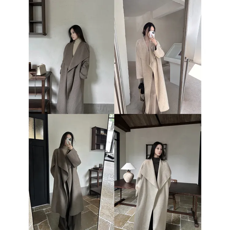 5werkwen Totem*经典系 大翻领中长双面呢大衣24-01