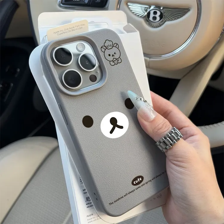 轻松熊适用苹果16p/15手机壳iPhone14promax13荔枝纹12防摔11软