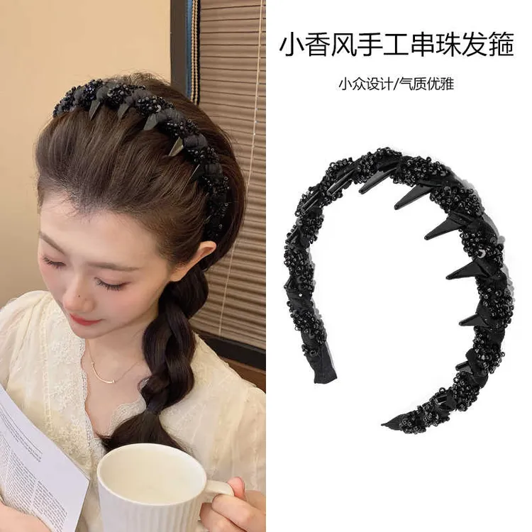 路易斯繁星发箍轻奢气质女款2025小香风手工串珠发箍正反两戴