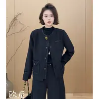 欧尼私服 2025秋季新款高级感黑色小香风时尚百搭外套2509C6146