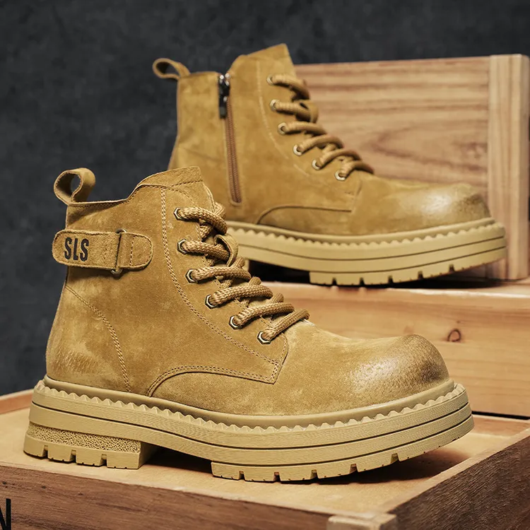 潮流秋季男士工装马丁靴马衔扣耐磨高帮欧美风短靴时尚复古男女靴