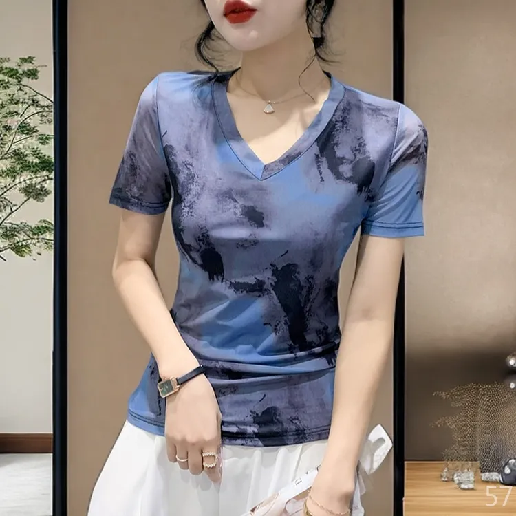 时髦套头衫网纱上衣短袖女款爆款2025新款独特漂亮小衫半袖高级感