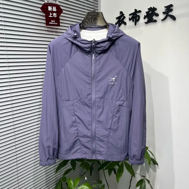 夏季新款连帽刺绣原纱凉感防晒衣户外穿搭必备薄款透气防晒服男士