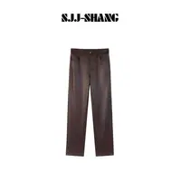 SJJ-SHANG【摩登美学】高弹无束缚感高端工艺直筒皮感裤q135409p
