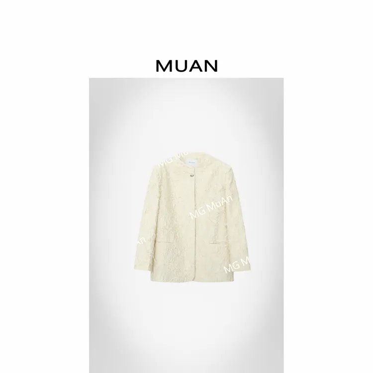 MUAN：《艺术品外套》定制新中式国风毛边小香肌理外套YJ-23801